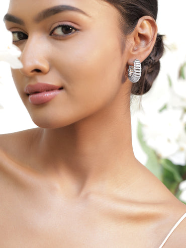 American Diamond Zirconia Small Hoop Earrings