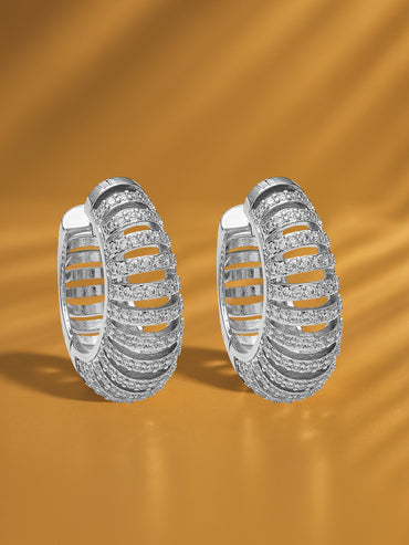 American Diamond Zirconia Small Hoop Earrings
