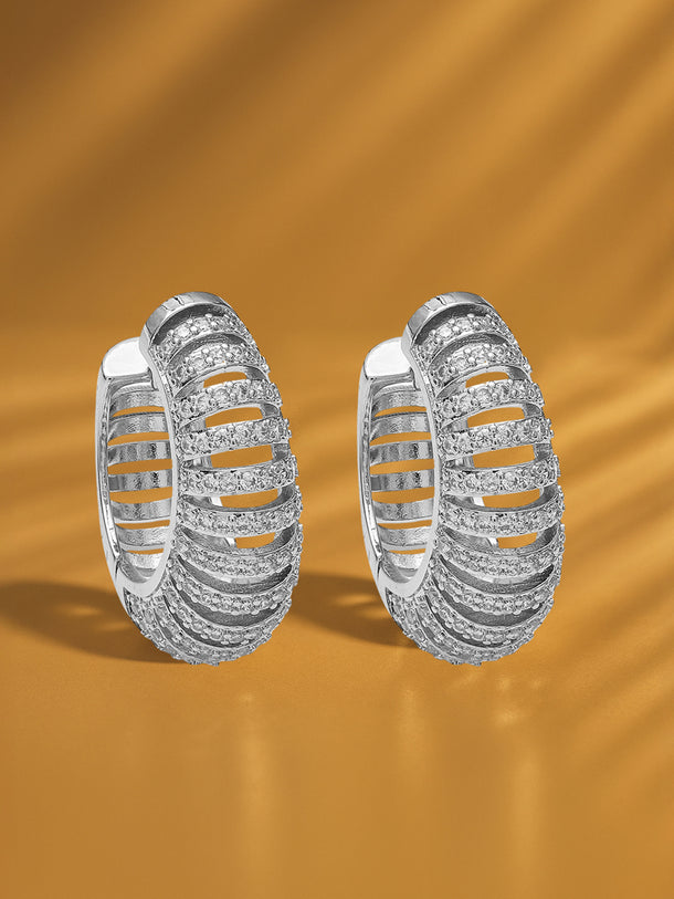American Diamond Zirconia Small Hoop Earrings
