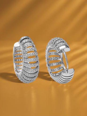 American Diamond Zirconia Small Hoop Earrings