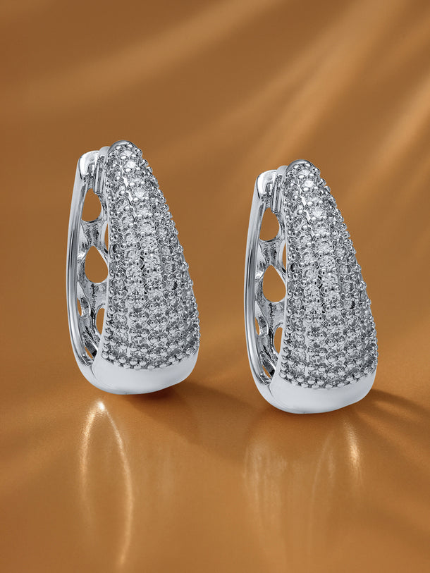 American Diamond Zirconia Hoop Earrings