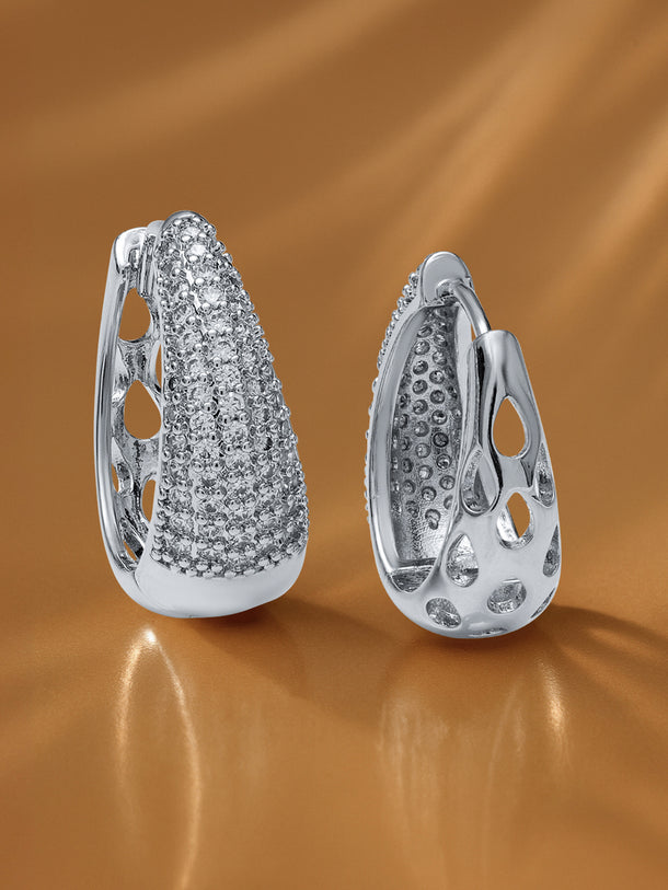 American Diamond Zirconia Hoop Earrings