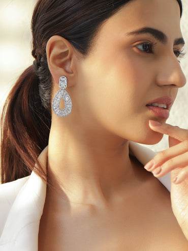 American Diamond Zirconia Teardrop Earrings