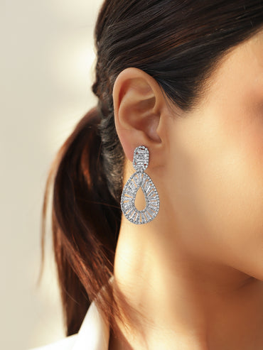 American Diamond Zirconia Teardrop Earrings