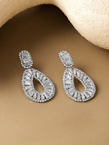 American Diamond Zirconia Teardrop Earrings