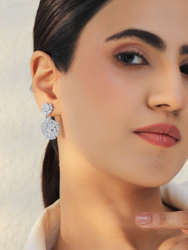 Drop Earrings With White Crystals