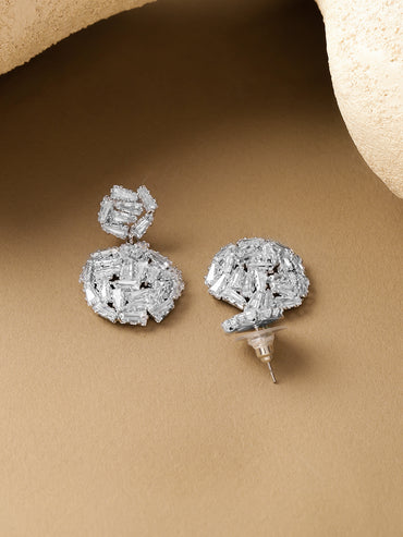 Drop Earrings With White Crystals