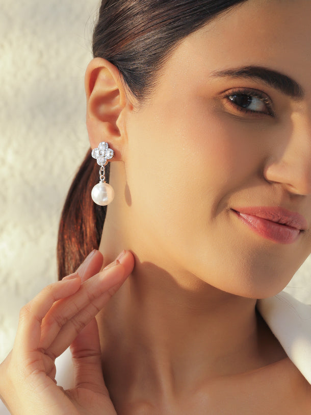 Crystal Pearl Drop Earrings