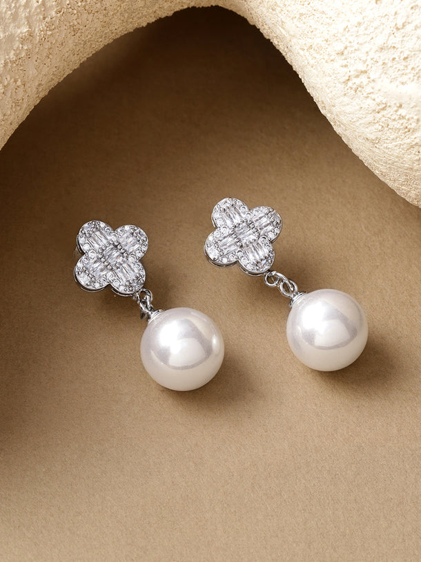 Crystal Pearl Drop Earrings