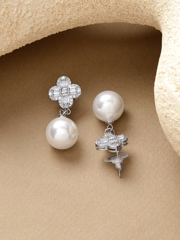 Crystal Pearl Drop Earrings