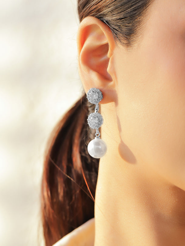 Shimmering Pearl Drop Earrings