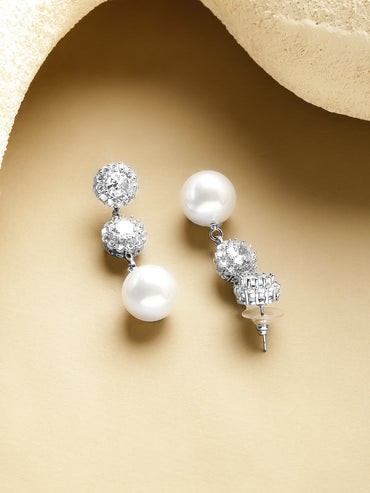Shimmering Pearl Drop Earrings