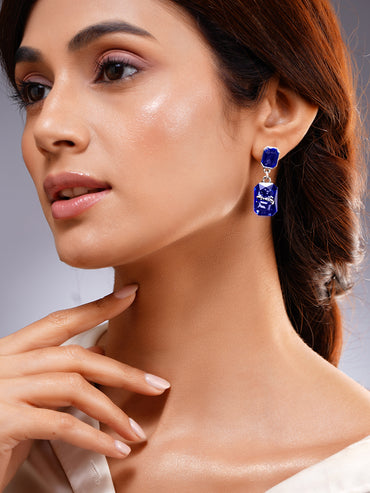 Royal Blue Crystal Drop Earrings