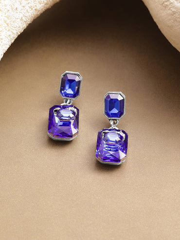 Royal Blue Crystal Drop Earrings