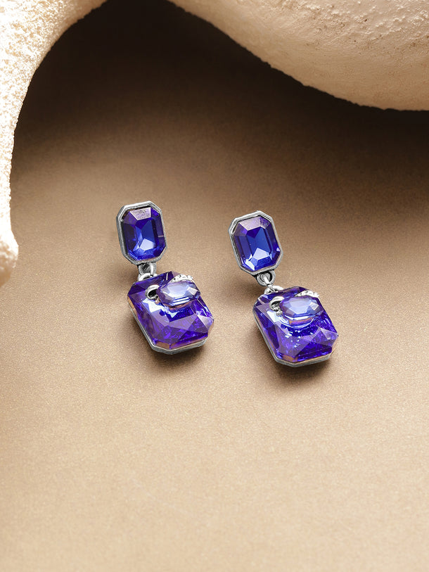 Royal Blue Crystal Drop Earrings