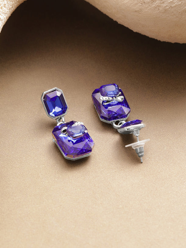 Royal Blue Crystal Drop Earrings