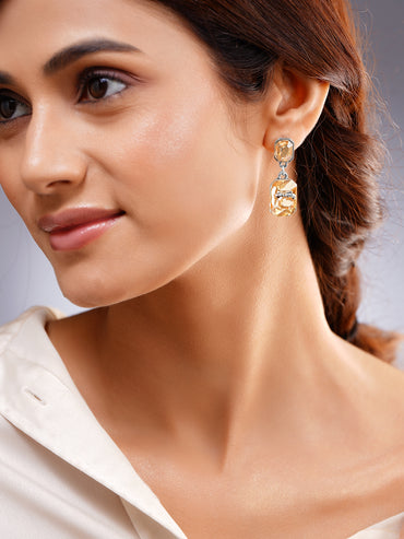 Champagne Gold Crystal Drop Earrings