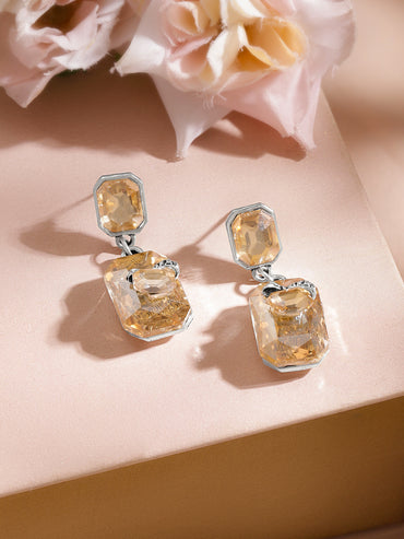 Champagne Gold Crystal Drop Earrings