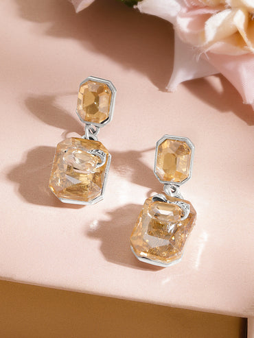 Champagne Gold Crystal Drop Earrings