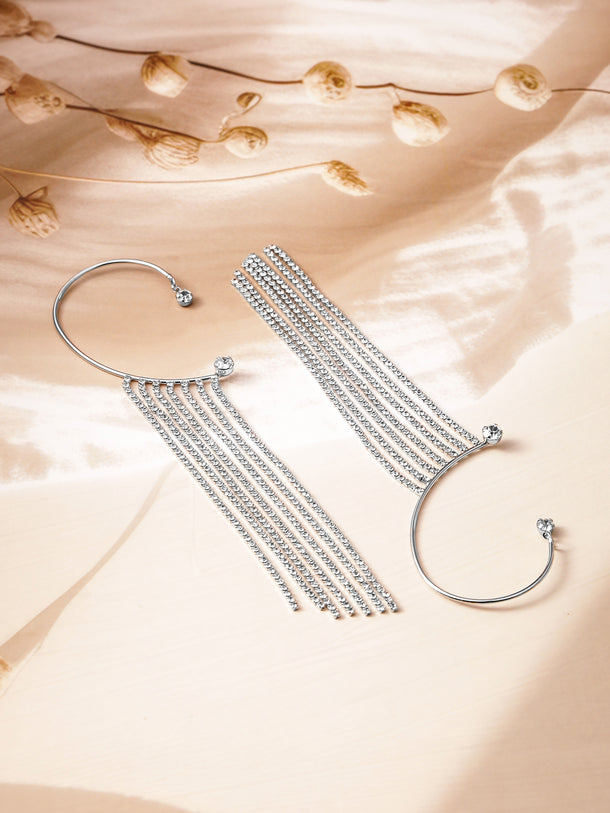 Captivating Multistrands American Diamond Zirconia Ear Cuff
