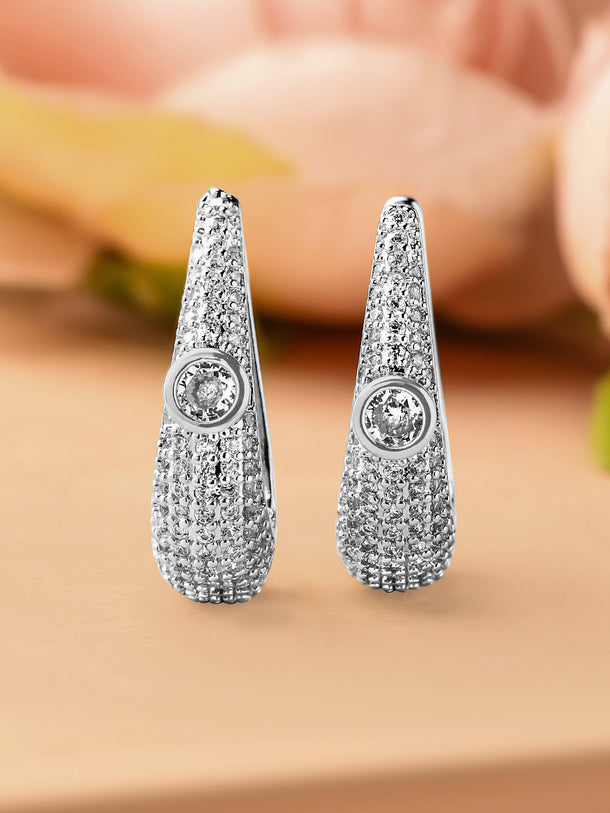 Sophisticated American Diamond Zirconia Hoops