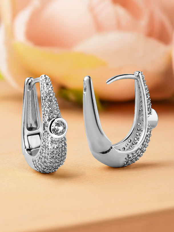 Sophisticated American Diamond Zirconia Hoops