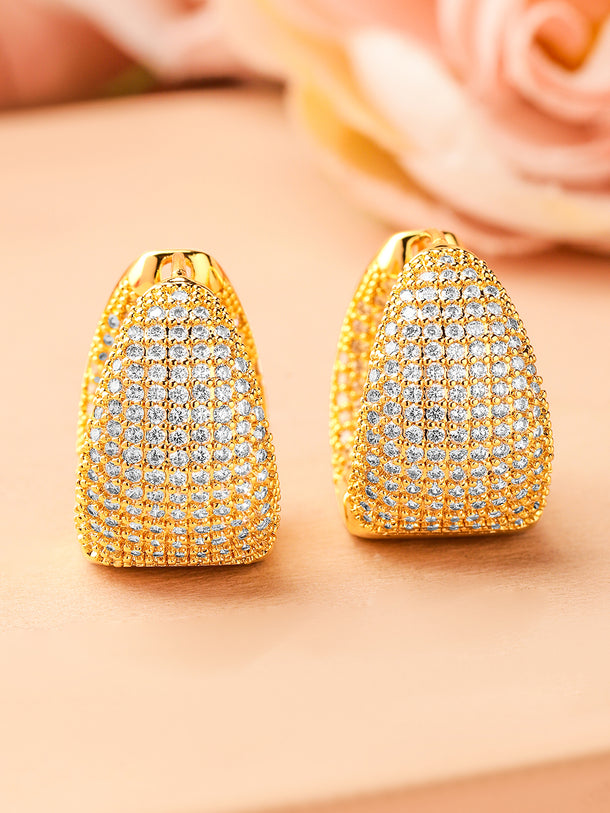 Luxe Sparkle Arcs American Diamond Zirconia Hoops