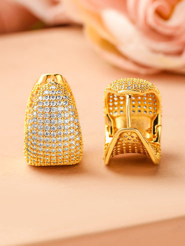 Luxe Sparkle Arcs American Diamond Zirconia Hoops