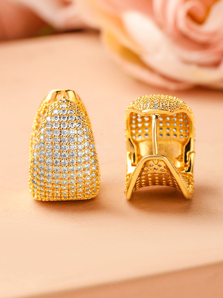 Luxe Sparkle Arcs American Diamond Zirconia Hoops