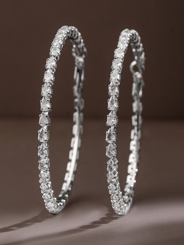 Party Night Zirconia Sparkle Hoop Earrings