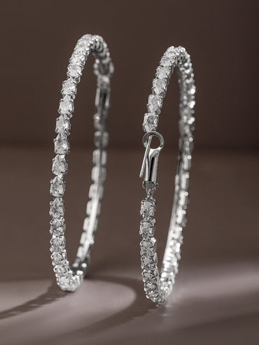 Party Night Zirconia Sparkle Hoop Earrings