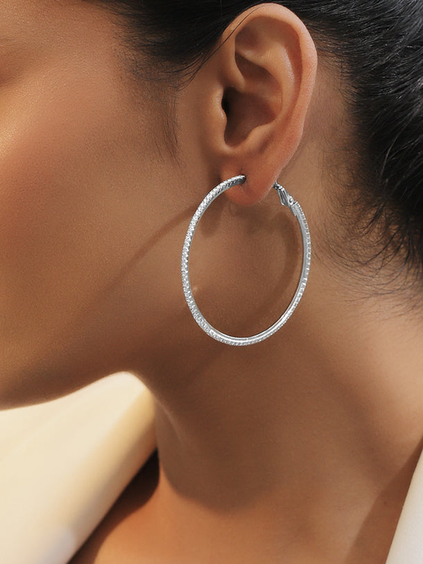 Delicate White American Diamond Zirconia Hoops