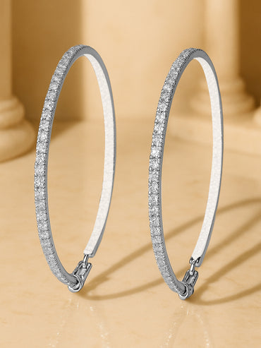 Delicate White American Diamond Zirconia Hoops