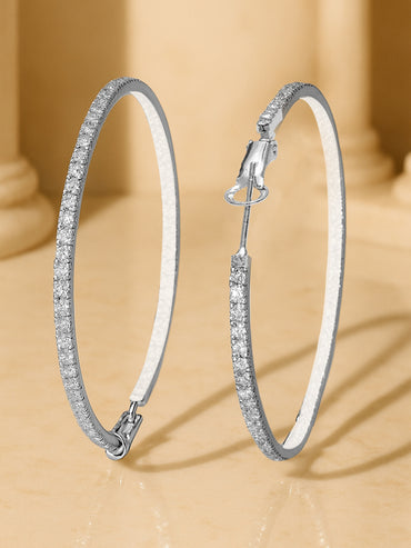 Delicate White American Diamond Zirconia Hoops