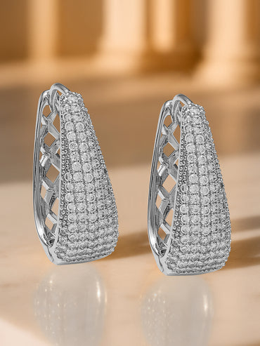Diamond-Dust Dreamshine Silver Hoop Earrings