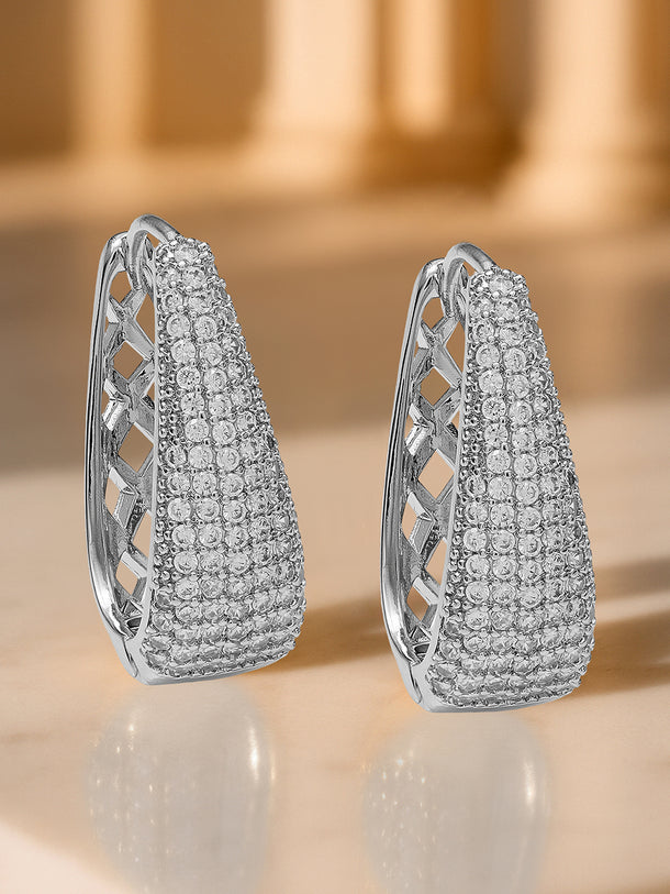 Diamond-Dust Dreamshine Silver Hoop Earrings