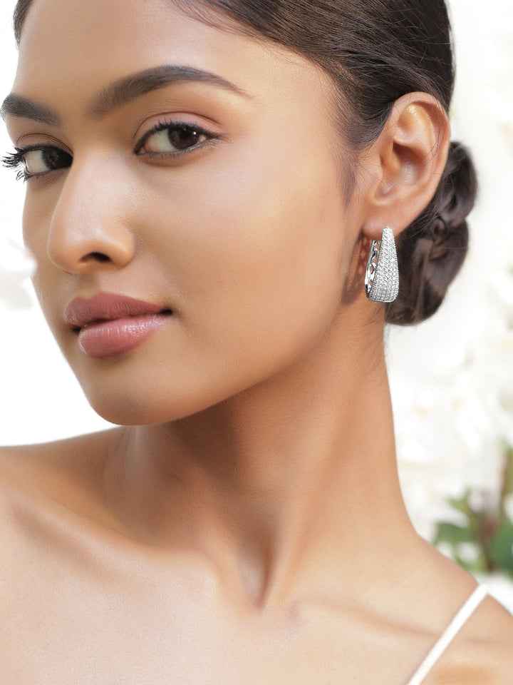 Diamond-Dust Dreamshine Silver Hoop Earrings