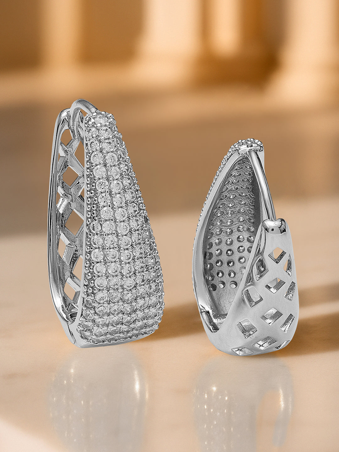 Diamond-Dust Dreamshine Silver Hoop Earrings