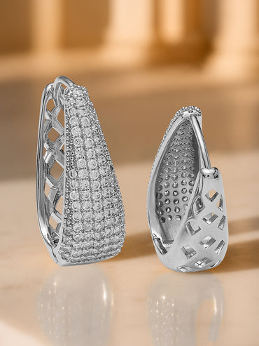 Diamond-Dust Dreamshine Silver Hoop Earrings