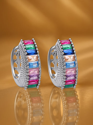 Multicolor Crystal Hug Earrings