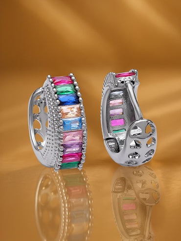 Multicolor Crystal Hug Earrings