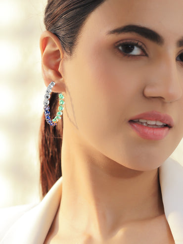 Multi Crystal Hoops
