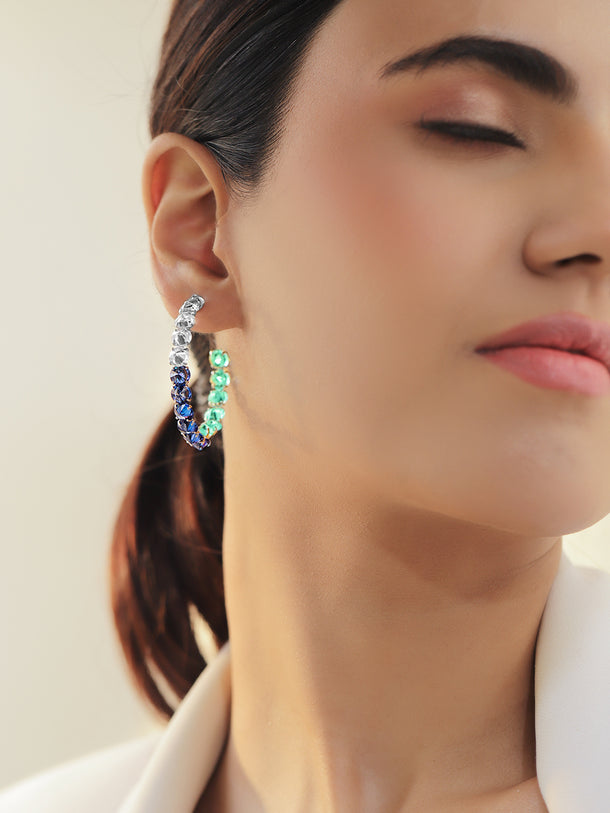 Multi Crystal Hoops