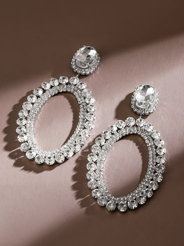 Midnight Radiance American Diamond Zirconia Drop Earrings