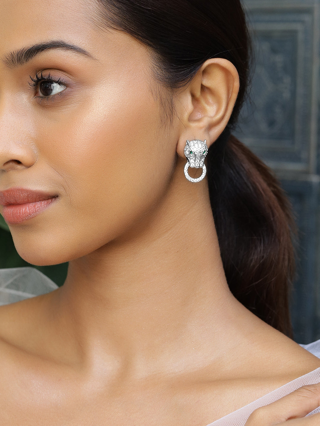 Fierce Elegance Panther Motif Studs