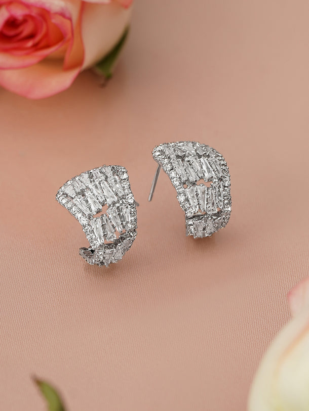 Elevated American Diamond Zirconia Half Hoop