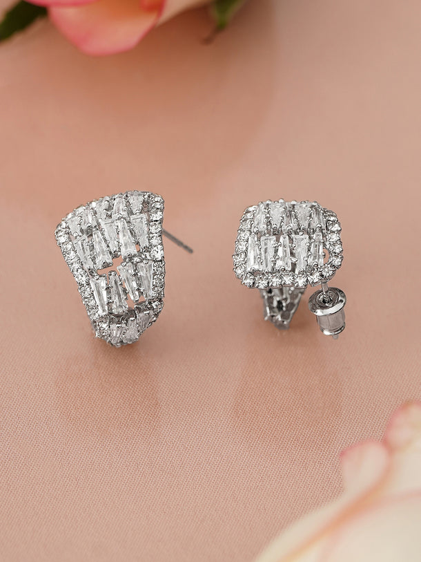 Elevated American Diamond Zirconia Half Hoop