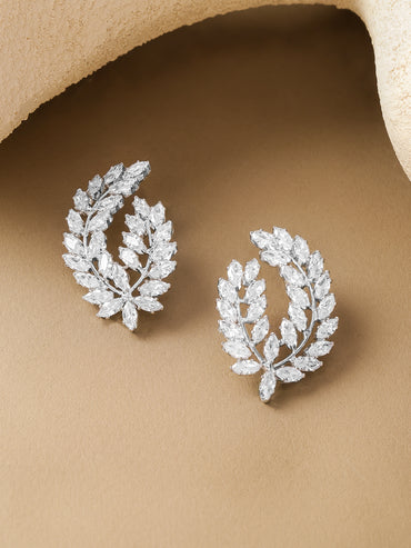 Studded Leaf Earrings
