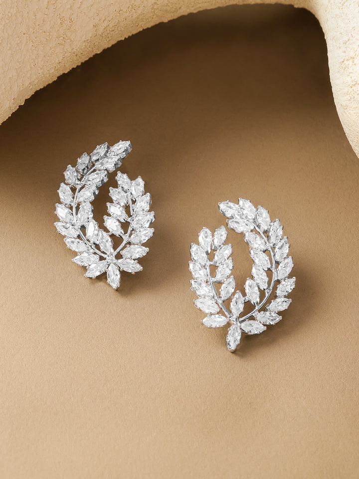 Studded Leaf Earrings