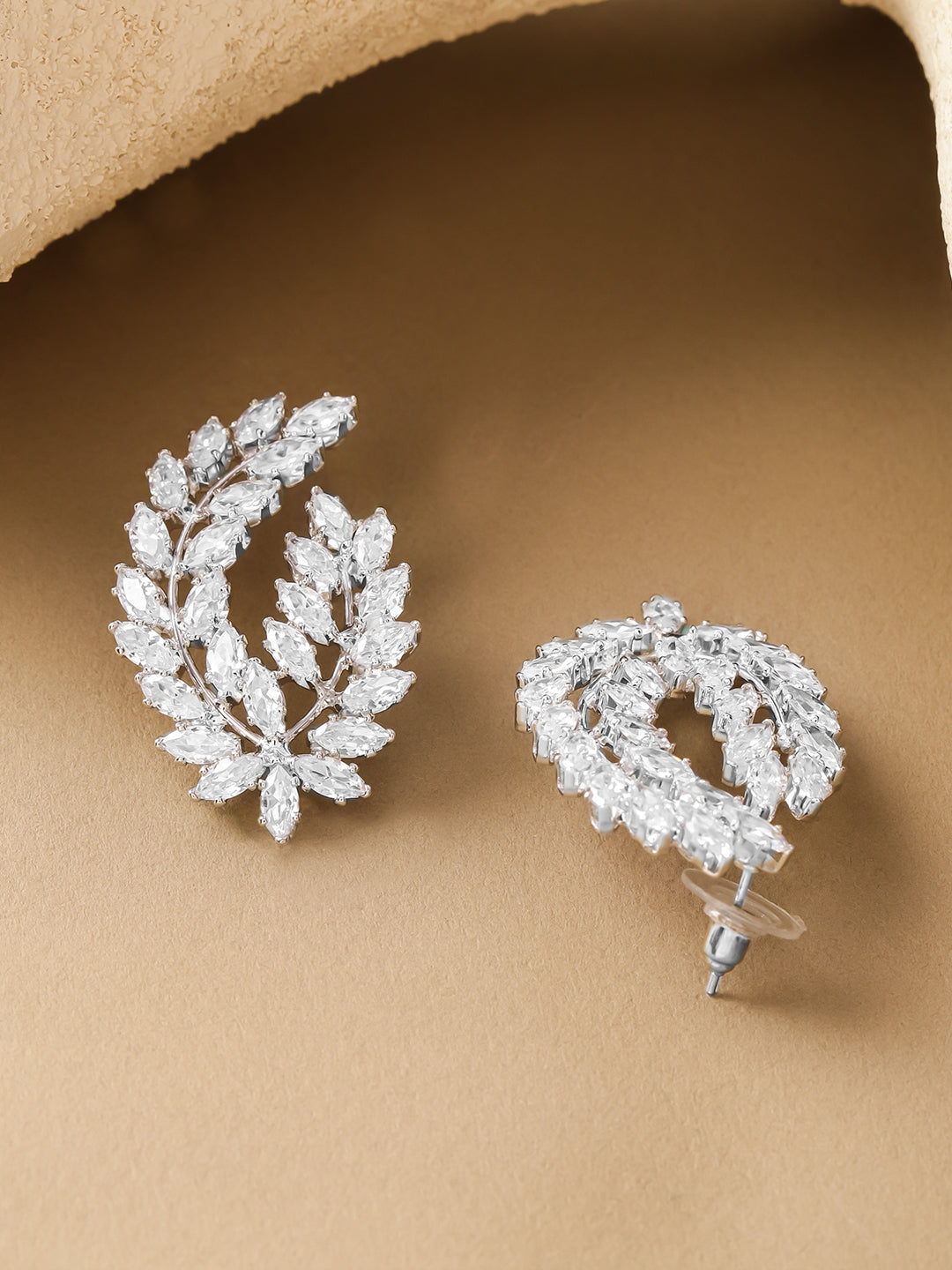 Studded Leaf Earrings